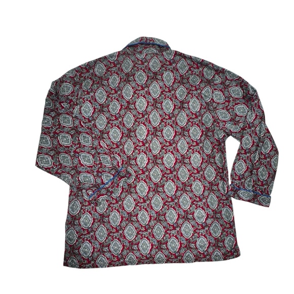 Vintage Number 1 London Mens Pajama Long Sleeve Shirt L/XL Paisley 100% Cotton - Picture 2 of 6